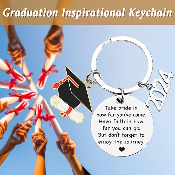 Lifecapido Graduation Gifts, Masters Degree Graduation Gifts, College Graduation Gifts for Her, Graduation 20oz Insulated Tumbler, Inspirational Gifts with Key Chain for Women Sister Friends, White