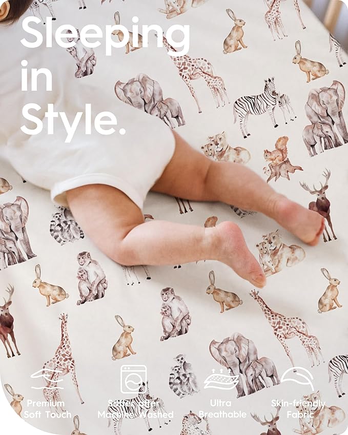 Premium Fitted Baby Boy Crib Sheets for Standard Crib Mattress - Ultra-Soft Jersey Knit Crib Mattress Sheet, Safe and Snug, Durable, Stylish Crib Sheet, 28''x52''x9'' Extra Deep Pocket