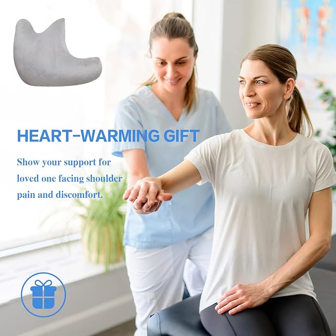 Shoulder Surgery Pillow, Ergonomic Rotator Cuff Pillow, Comfortable Post Shoulder Surgery Pillow, Adjustable Structure Provide Support, Shoulder Pain Relief, Firm and Removable(Grey)