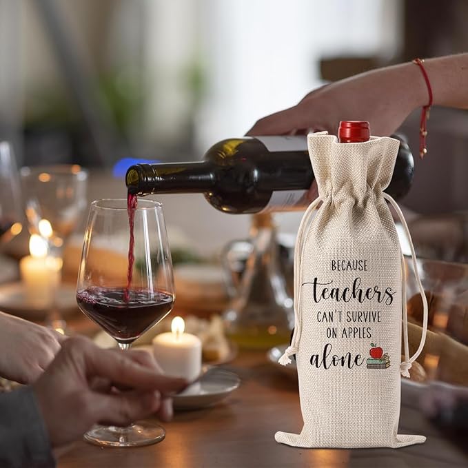 Cool Teacher Gift for Women Men Teacher Gifts End Of Year Teacher Gifts Teachers Appreciation Gifts Christmas Birthday Gifts for Teacher Wine Bag