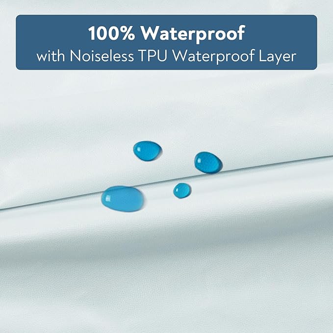 Waterproof Crib Sheets for Boys 2 Pack, Fitted Baby Crib Sheet Neutral 52" x 28" for Standard Crib and Toddler Bed Mattress, Soft and Breathable Kid Toddler Sheets for Boys or Girls, Grey & Aqua Blue