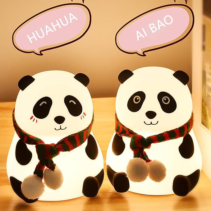 Panda Silicone Nursery Night Light Night Light for Kids, Panda Gifts, Cute LED Lamps for Teen Girls Bedroom,Bedroom Decorations Gifts for Toddlers,Kawaii Room Decor