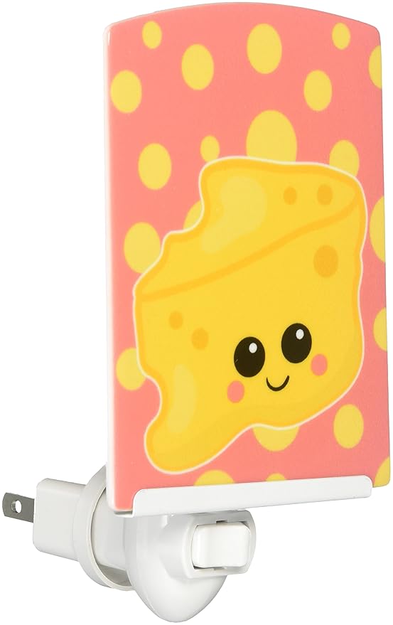 Caroline's Treasures BB7052CNL Cheese Head Face Ceramic Night Light Compact, UL-Certified, Ideal for Bedroom, Bathroom, Nursery, Hallway, Kitchen, 6x4x3, Multicolor