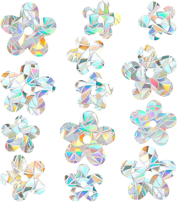 80pcs Window Decals for Glass Windows, Anti Collision Window Clings for Birds, Butterfly Shape Bird Strike Prevention for Windows (Flower)