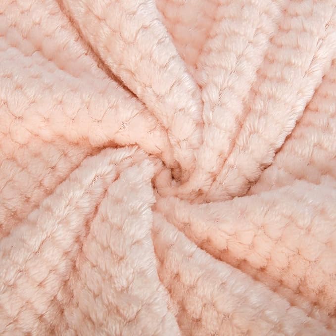 Fuzzy Blanket or Fluffy Blanket for Baby, Soft Warm Cozy Coral Fleece Toddler, Infant or Newborn Receiving Blanket for Crib, Stroller, Travel, Decorative (28Wx40L, XS-Peach)