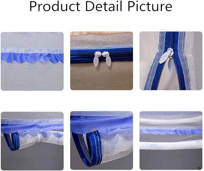 Pop-up Mosquito net Double Bed,L79 x W71 x H59 in Double Door Zip Portable Tent Travel Mosquito net Free-Standing use one Compartment to Install Suitable for Bedroom no Hooks no Chemicals.