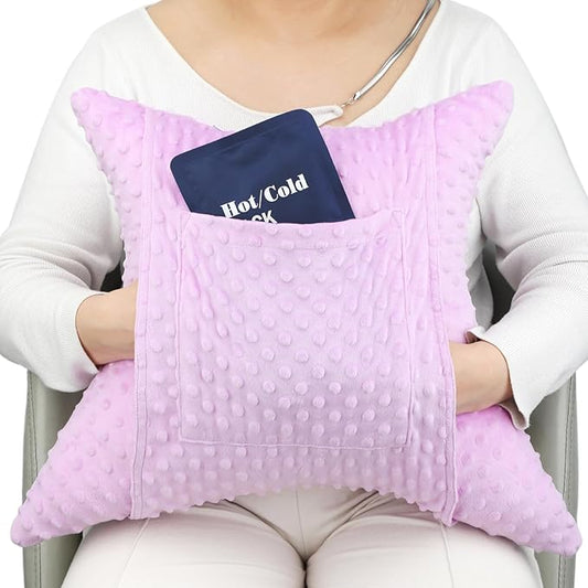Star Hysterectomy Recovery Pillow C-Section Pillows with 2 Pockets for Tummy Tuck Abdominal Lumpectomy Belly Surgery Must Haves Shock Absorbing Cough Cushion Patients Gifts Minky Dot Lavender
