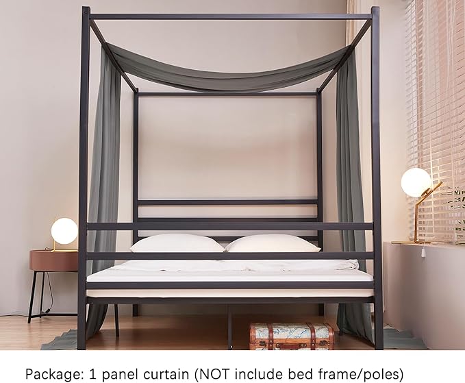 Akiky Linen Canopy Bed Curtains for Kid House Bed Montessori Canopy for Nursery Bed Canopy for Kids Child Toddler Adult Room Decoration(King,Dark Gray)