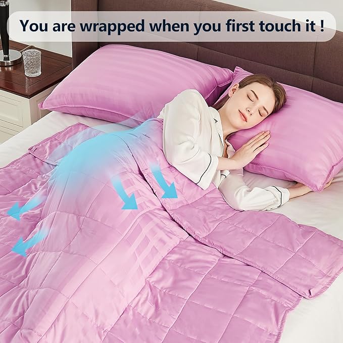Weighted Blanket(36"x48" 3lbs) Weighted Blanket Cooling Blanket for Sleeping,Throw Size Breathable Blanket with Premium Glass Bead(Rose Pink)