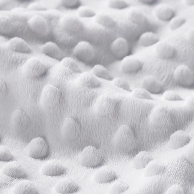 DaysU Silky Micro Soft Plush Baby Blankets Unisex with Print Animal Pattern and Soothing Raised Dots, Double Layer Bed Throws for Toddler Cot, Animal Faces, Grey, 50x60 Inches