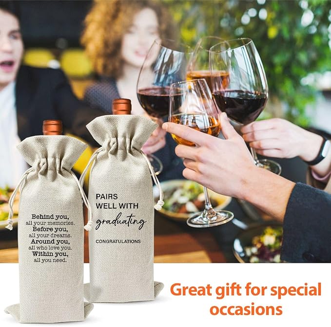 Funny Graduation Gift Wine Bag for Students Friends Masters Nurses College High Student, Inspirational Graduation Gifts for Daughter Son Wine Gift Bag, Wine Champagne Gift Bag With Drawstring