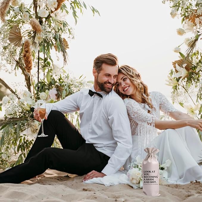 Finally Engaged Mr and Mrs Wedding Gift Engagement Gift Bag For Couples bride/him/her Newly Engaged Gift Wine Tote Bridal Shower Gift