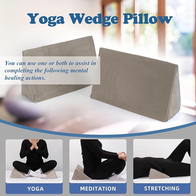 Small Wedge Pillow, Wedge Pillow for Bed Sores, Positioning Pillow, Positioning Wedge, Yoga Wedge Pillow, Mini Wedge Pillow for Laptop, Small Wedge Pillow for Chair (1 Unit, Apricot)