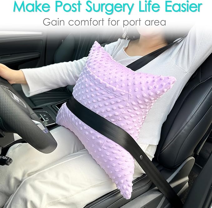 Star Hysterectomy Recovery Pillow C-Section Pillows with 2 Pockets for Tummy Tuck Abdominal Lumpectomy Belly Surgery Must Haves Shock Absorbing Cough Cushion Patients Gifts Minky Dot Lavender