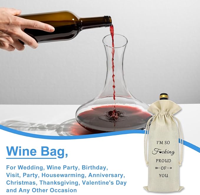 Graduation Inspirational Gifts for Her Him Wine Bag 2024 Graduation Gifts for Friend Daughter Son Masters Degree College Middle High School Graduation Gifts for Women Men Decorative Wine Bottle Bag