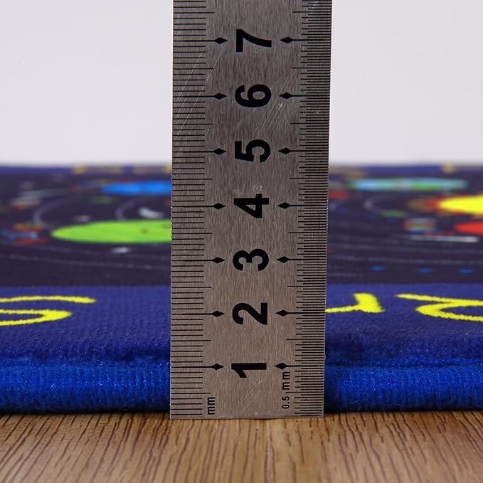 Kids Rug 3x5 Rug Solar System Pattern Nursery Rug Baby Soft Area Rug Non Shedding Carpet for Babyroom Play Room Non Slip Educational Rug Galaxy Outer Space Playmat, Blue|Solar System 3'x5'