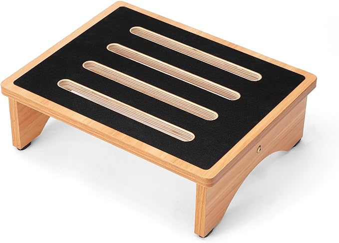 StrongTek 5" High Wooden Bed Step Stool for Adults, Sturdy Bedside & Shower Steps, 440lb Capacity, Versatile Mobility Aid for Seniors, Kitchen Use, Surgery Recovery, Anti-Slip, Portable Design