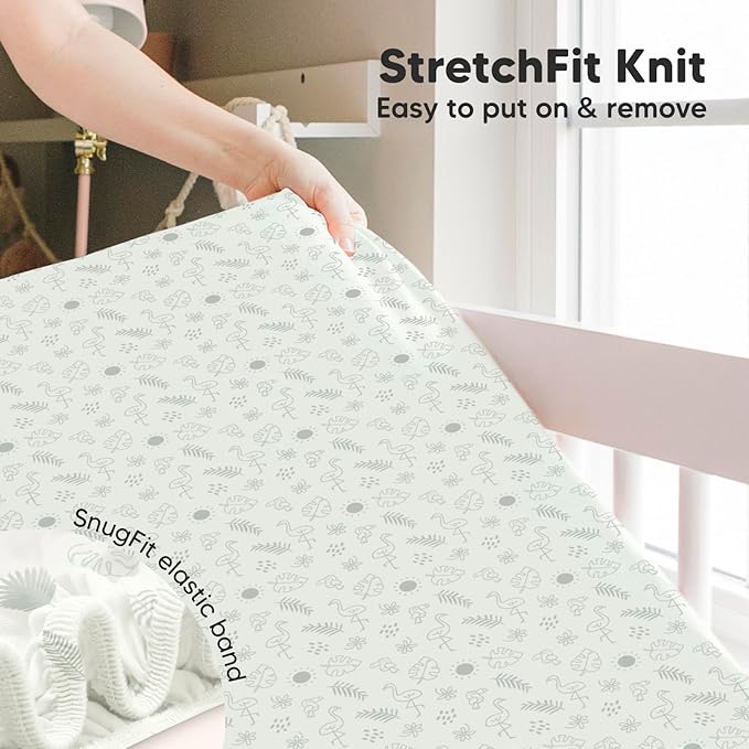 2-Pack Crib Sheets for Boys,Girls - Viscose Derived from Bamboo Fitted Crib Sheet, Organic Baby Crib Sheets, Crib Mattress Sheet,Toddler Bed Sheets,Baby Sheets for Crib Fitted Sheets(Tropic Oasis)