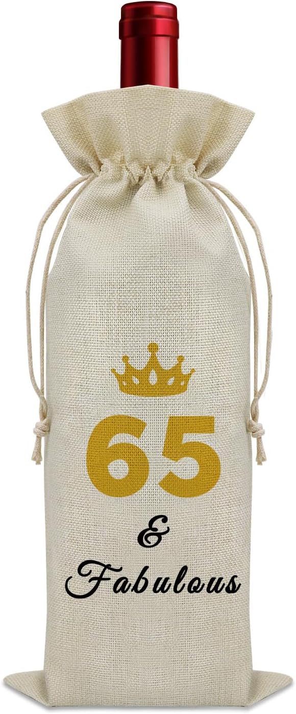 Sazuwu 65 Years Old Birthday Gifts for Women Men Wine Bag Happy 65th Birthday Gifts for Mom Dad Wine Accessories Gifts for Wine Lovers Gifts for Someone Turning Sixty 1959 Birthday Gifts