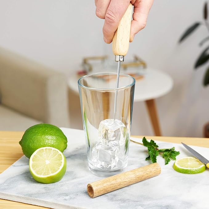 True Spike Wood Ice Pick, Wood Handle Stainless Steel Ice Shaper, Bar & Cocktail Tools