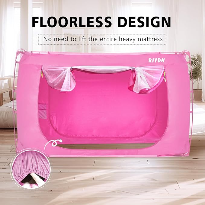 Bed Tent Bed Canopy Queen Size Tents for Adult and Kids- Portable Dream Tent Indoor Sleeping Tents 70% Blackout with 3 Doors Breathable Big Space Tents