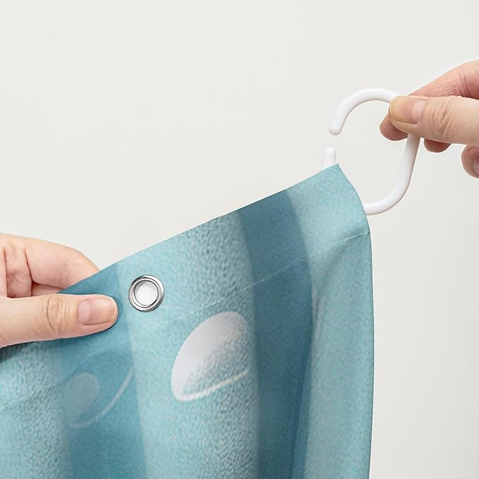 AILONEN Cartoon Shower Cat Shower Curtain for Kids Boys,Funny Singing Cat Waterproof Fabric Shower Curtain for Bathroom,Lovely Hilarious Pet Shower Curtain Set with Hooks,72" W*72" H