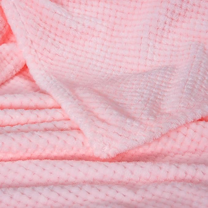 Fuzzy Throw Blanket, Plush Fleece Blankets for adults, Toddler, boys and Girls, Warm Soft Blankets and Throws for Bed, Couch, Sofa, Travel and Outdoor, Camping (Full Twin(70"x80"), XL2-Baby Pink)