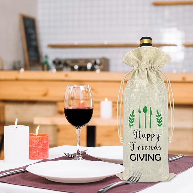 Friendship Themed Gifts for Her Him Wine Bag Best Friend Friendship Birthday Gifts Thanksgiving Christmas Graduation Gifts for Women Men Coworker Bestie Sister Reusable Wine Bottle Bag Cover