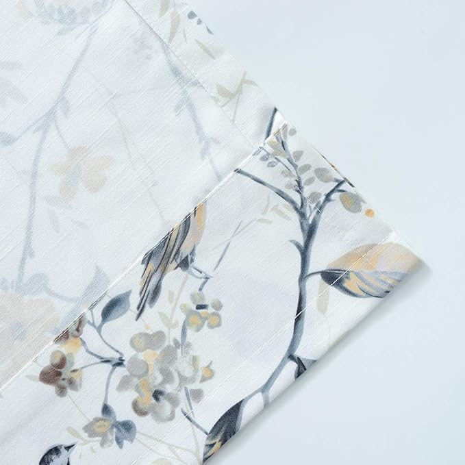 Leeva Gray Tie-Up Shades Curtain for Living Room, Elegant Window Treatment Balloon Valances Curtain for Dining Room Office, 42x63 in, One Panel