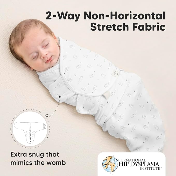 KeaBabies 3-Pack Organic Baby Swaddle Sleep Sacks - Newborn Swaddle Sack, Ergonomic Baby Swaddles 0-3 Months, Swaddles for Newborns,Baby Sleep Sack,Baby Swaddle Blanket Wrap,Baby Essentials (Bunnies)