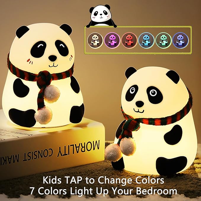 Panda Silicone Nursery Night Light Night Light for Kids, Panda Gifts, Cute LED Lamps for Teen Girls Bedroom,Bedroom Decorations Gifts for Toddlers,Kawaii Room Decor