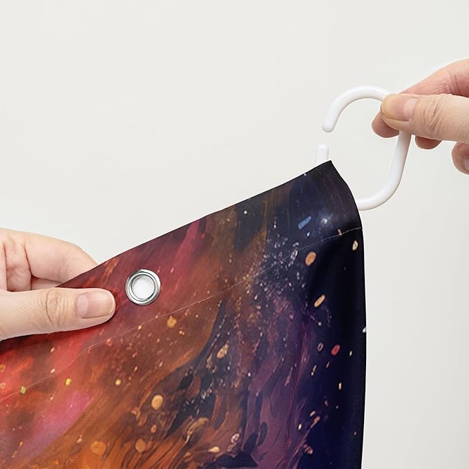 AILONEN Cartoon Magic Mushroom Shower Curtain,Funny Mushroom Waterproof Fabric Shower Curtain Set for Kids Girls,Boho Natural Plants Starry Night Shower Curtain with Hooks for Bathroom, 72" W*84" H