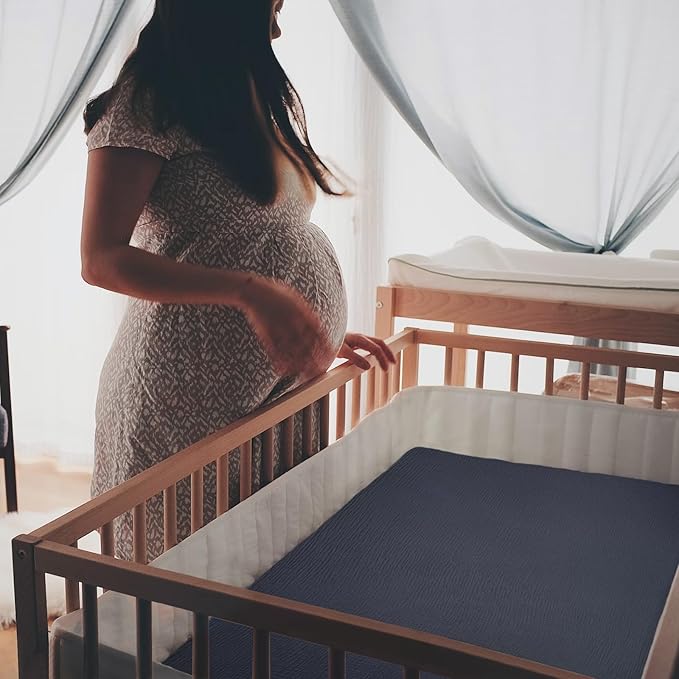 Baby Muslin Crib Sheets - Toddler Cotton Fitted Crib Sheets Neutral for Boys and Girls 2Pack