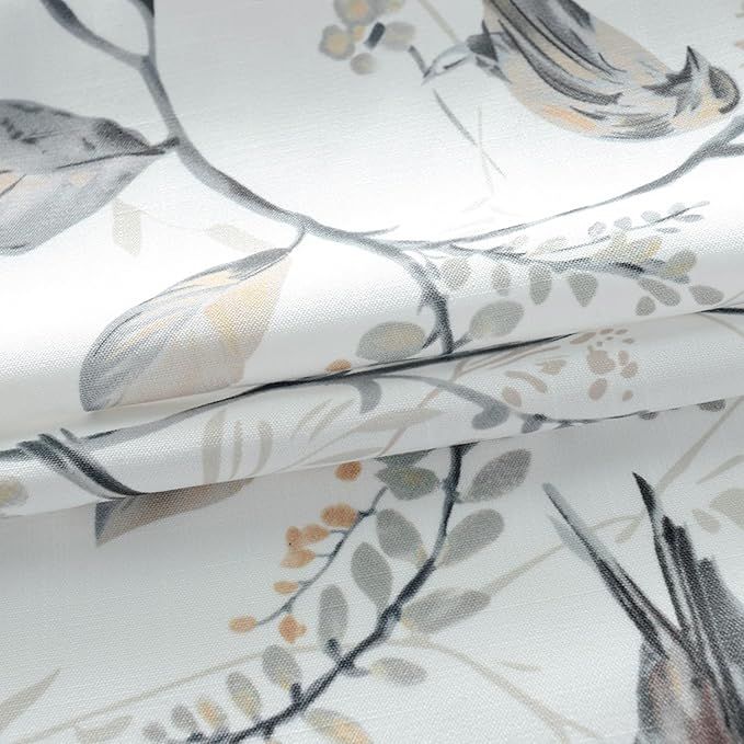 Leeva Gray Tie-Up Shades Curtain for Living Room, Elegant Window Treatment Balloon Valances Curtain for Dining Room Office, 42x63 in, One Panel