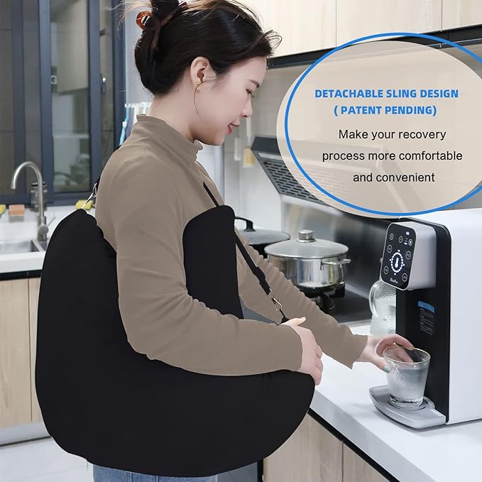 Shoulder Surgery Pillow, Shoulder Pillow with Detachable Sling, Rotator Cuff Pillow for Shoulder Pain Relief, Comfortable Post Shoulder Surgery Pillow, Firm and Removable(Black)