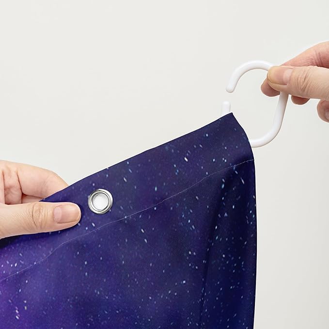 AILONEN Catrtoon Dolphin Shower Curtain Bathroom 60" W*72" H Blue Starry Sky Sea Water Cloth Fabric Bathroom for Kids Girls,Jumping Dolphin with Moon Shower Curtain Set