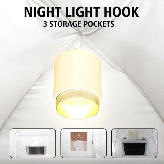 Bed Tent Bed Canopy Twin Size for Adult and Kids - Portable Sleeping Tents Indoor Dream Tents 70% Blackout with String Light 3 Doors Breathable Privacy Space Tents