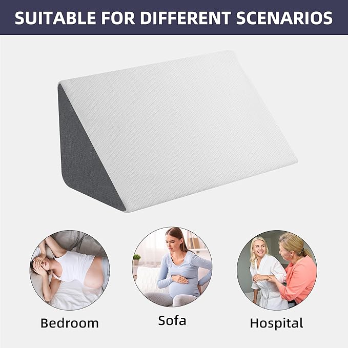 MABOZOO Adjustable Wedge Pillow for Side Sleeping, Foam Wedge Pillow Support for Back, Belly, HIPS, Legs, Pregnancy Body Pillow with Detachable Pillow Cover
