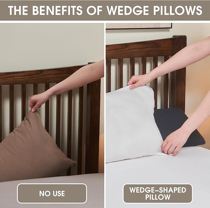 Wedge Pillow Headboard/Bed Wedge Pillow for Headboard/Bed Gap Filler Full (54"x10"x6"), Bolster Bed Mattress Wedge Pillow for Sleeping, Headboard Pillow for Gap (0-8") Between Bed and Wall