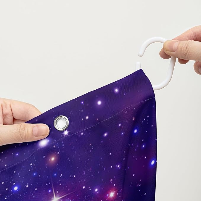 AILONEN Butterfly Shower Curtain Bathroom 72" W*84" H Sparkly Purple Butterfly and Rose Curtain Cloth Fabric Bathroom for Girls Kids,Deep Purple Shower Curtain Set