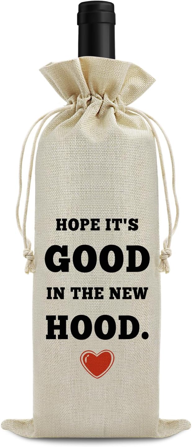 Housewarming gifts for New House Wine Bag New House Bless Gift for New Homeowner Neighbor Friends Moving Away Gifts for Home Buyers Congratulations Housewarming Wedding Birthday Party Supplies