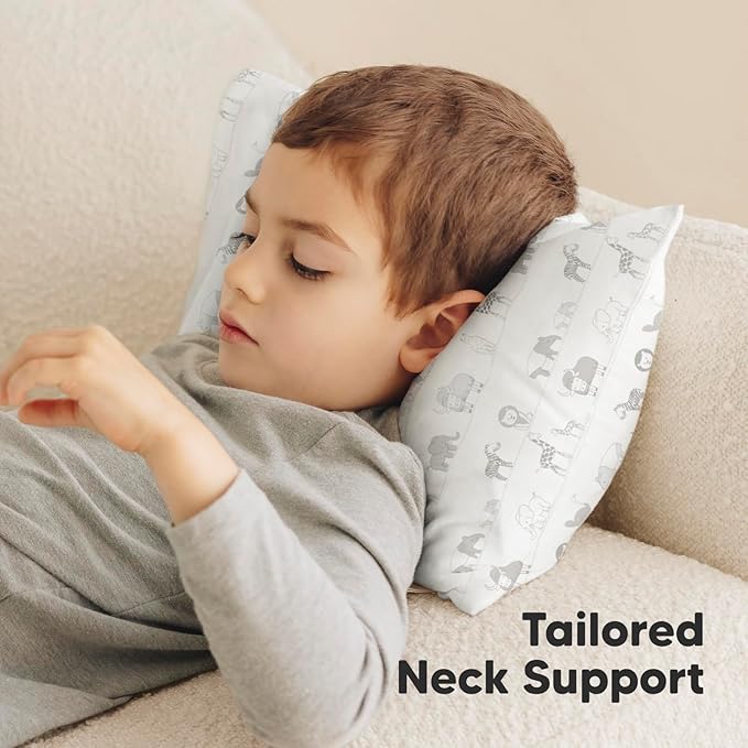 Toddler Pillow with Pillowcase - 10x18 My Little Dreamy Pillow, Organic Toddler Pillows for Sleeping, Kids Pillow, Small Pillows, Toddler Travel Pillows for Sleeping, Toddler Bed Pillows (Savannah)