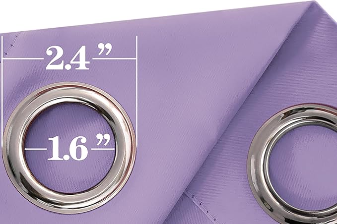 Mrs.Naturall Light Purple Curtains for Teen Girl Room Decor 84 Inch Length 2 Panels Set Blackout Lavender Curtains for Bedroom Girls Nursery Lilac 42x84 Inches Long