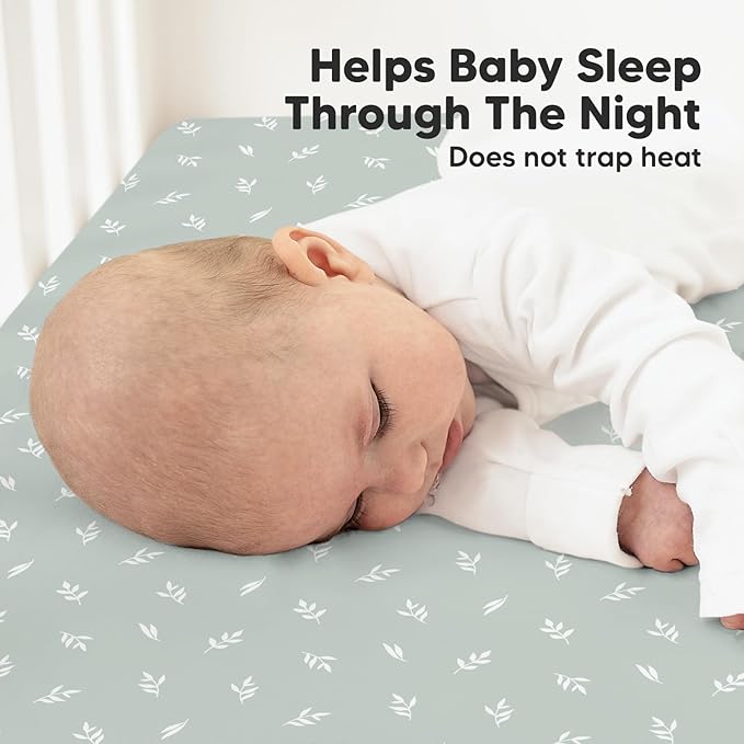 2-Pack Organic Crib Sheets for Boys, Girls - Jersey Fitted Crib Sheet, Baby Crib Sheets Neutral, Crib Mattress Sheet, Cotton Crib Sheets, Breathable Crib Sheet, Baby Mattress Sheets (Prairie)