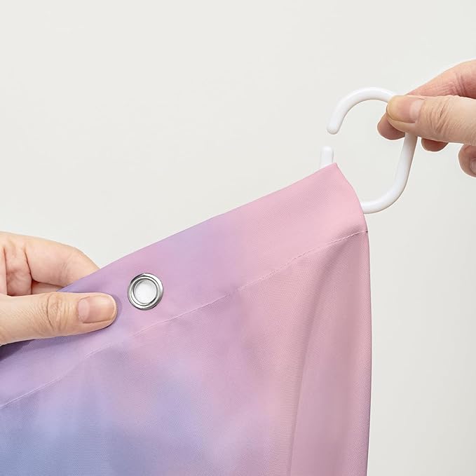 AILONEN Pink Wonderland Shower Curtain,Blue and Pink Sweet Bathroom Shower Curtain for Girls Kids Teens, 36" W*72" H Dream Sky Theme Shower Curtain Sets for Bathroom