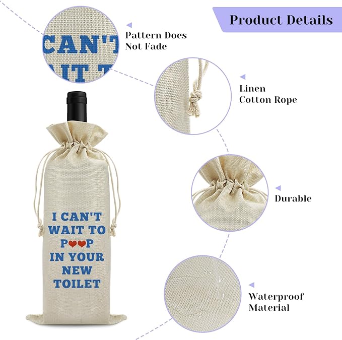 Funny Housewarming Gifts New House Wine Bag Congratulation Gift Wine Bag for Women Welcome New First Home Owners To Neighborhood Wine Bag for Friendship Gifts for Friends Birthday Christmas Gift