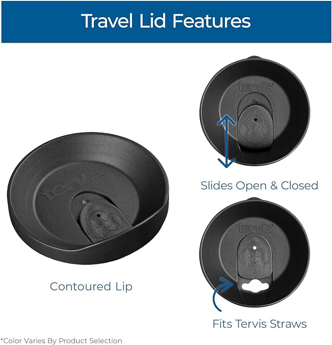 Tervis Travel Lid Made in USA Double Walled Insulated Tumbler Travel Cup Keeps Drinks Cold & Hot, Fits 24oz Tumblers & 16oz Mugs, Frosted White