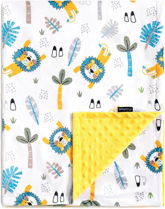 Baby Blanket for Boys Girls Super Soft Blanket,Fluffy Warm Lightweight Baby Receiving Blankets,Double Layer with Dotted Backing for Toddler Nursery (Lion, 30 * 40inch)