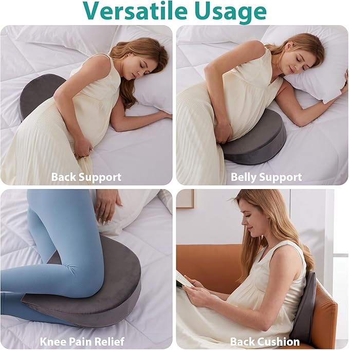 Pregnancy Wedge Pillows for Side Sleeping, Memory Foam Pregnancy Pillow, Belly Pillow Pregnancy for Sleeping, Maternity Pillow for Pregnant Women, Belly Support Short Plush 14.5*13.5*4 Inch