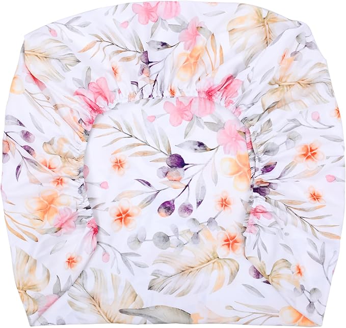 JISEN Fitted Crib Sheets 1 Piece Soft Breathable Baby Crib Sheets for Standard Crib and Toddler Mattress Baby Bed Sheets for Crib for Baby Boys Girls Neutral 28x52 Inch Flowers